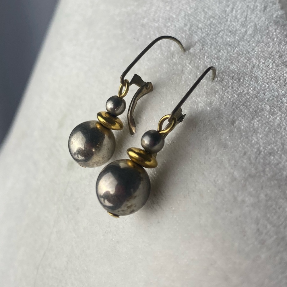 Elegant Silver and Gold Drop Earrings